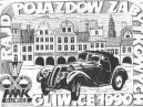 Plakietka pamiatkowa z eliminacji mistrzostw Polski Pojazdów Zabytkowych Gliwice 1990.